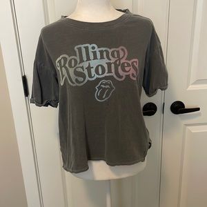 Rolling Stones grey graphic tee.